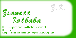 zsanett kolbaba business card